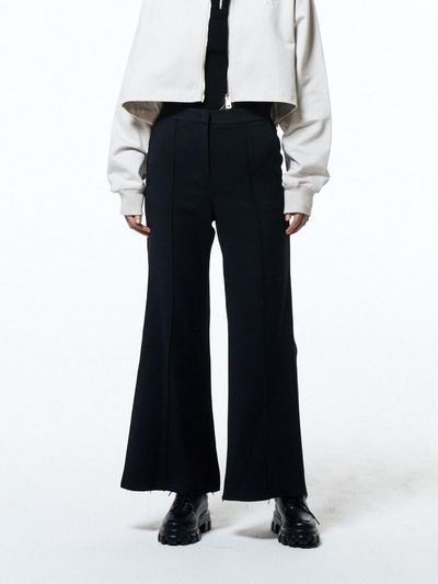 HAUS 072C WOOL WIDE PANTS BLACK
