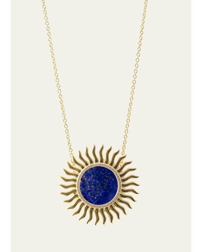 Haute Victoire 18K Lapis Lazuli and Diamond Solar Necklace