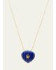 Haute Victoire Lapis Lazuli and Citrine Carved Heart Necklace, 15"L - 1