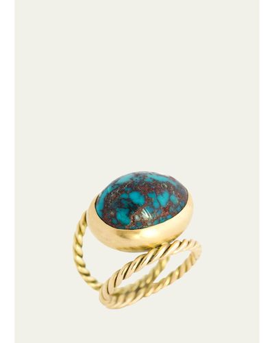 Haute Victoire One Of A Kind Hand Twisted Turquoise Ring