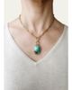 Haute Victoire One Of A Kind Turquoise Cabochon Handmade Necklace, 16"L - 2