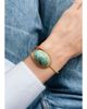 Haute Victoire Persian Dome Turquoise Cabochon Hand-Twisted Gold Cuff Bracelet - 2