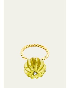Haute Victoire Saturn Lime Citrine Diamond Ring
