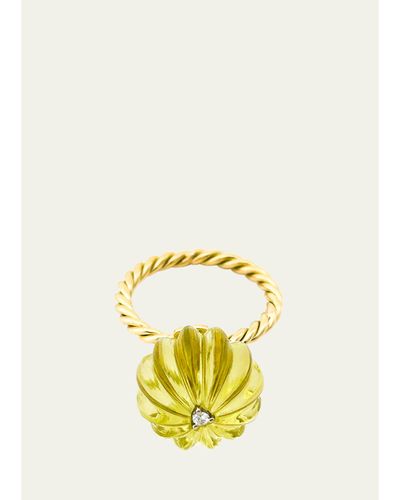 Haute Victoire Saturn Lime Citrine Diamond Ring