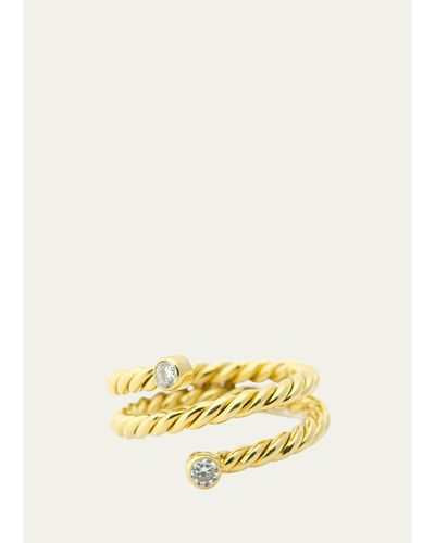 Haute Victoire Toi et Moi Hand-Twisted 18K Yellow Gold Diamond Ring