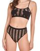 Hauty Hauty Seamless Fishnet Heart Bra & Panties Set - 1