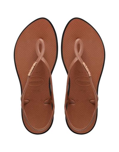 Havaianas Havaianas luna point flip flops in rust/black-Brown