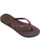 Havaianas Havaianas slim embellished flip flops in dark brown - 3