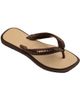 Havaianas Havaianas square toe flip flops in brown and beige - 3