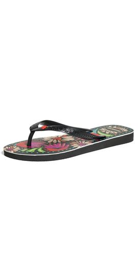 Havaianas Havaianas Top Begonia Heart Flip Flops Black