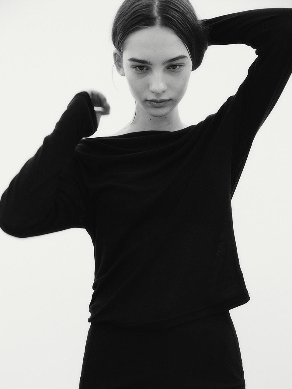 HAVEC Long sleeve layered t shirts - Black