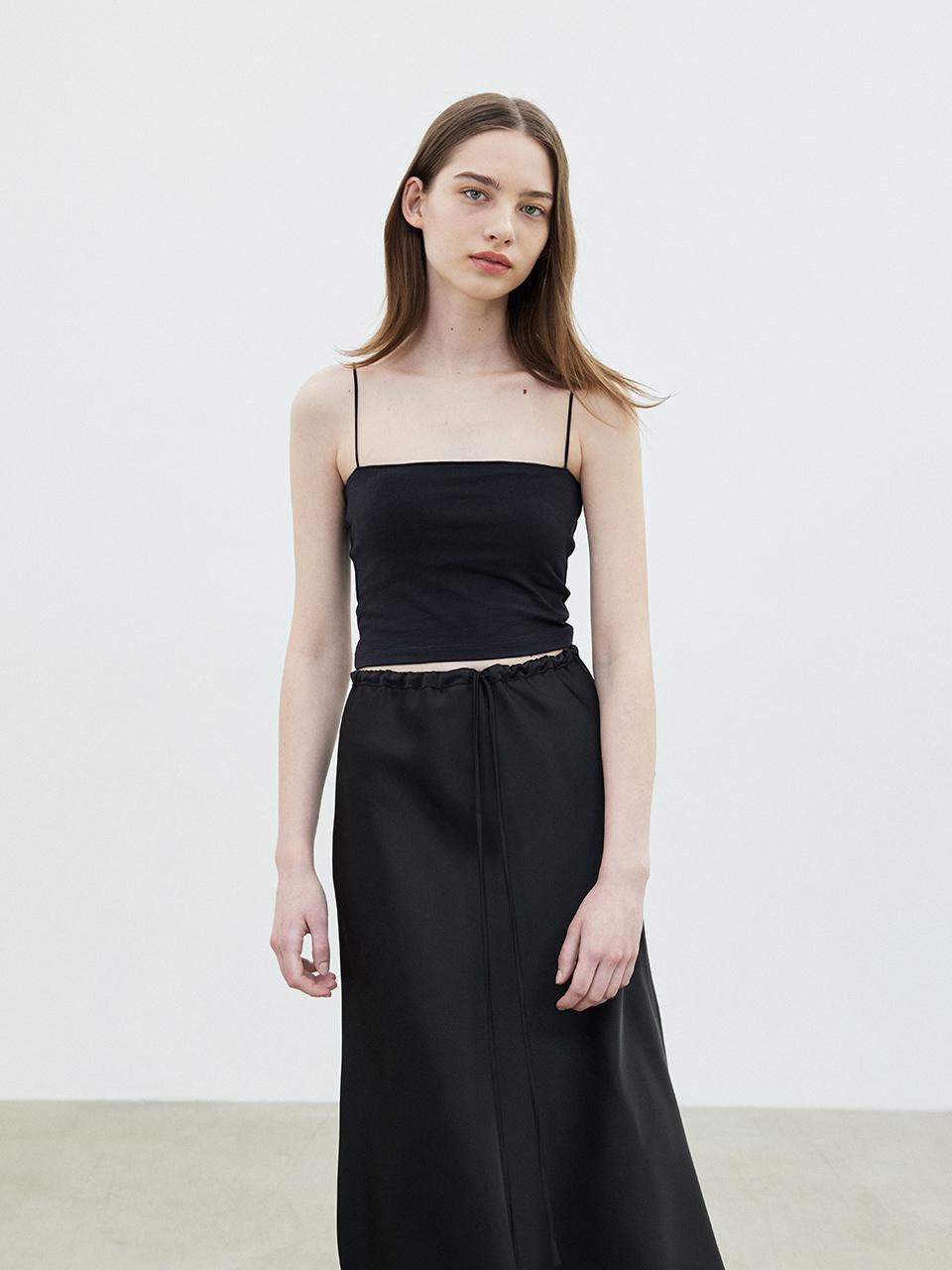 HAVEC Soft satin skirt / Black