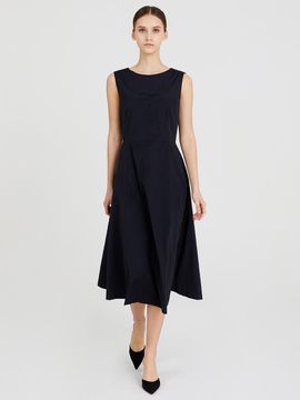 HAVELESS Sleeveless Flare Dress_Black