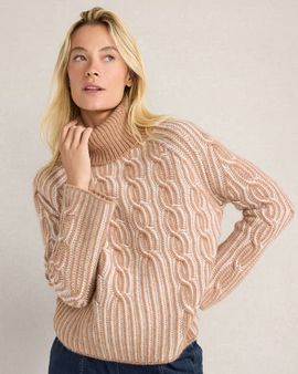 Haven Well Within Haven Well Within Cashmere Plaited Cable Turtleneck Sweater
