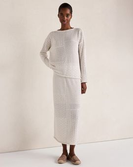 Haven Well Within Haven Well Within Organic Cotton Mixed Stitch Midi Skirt