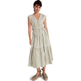 Haven Well Within Haven Well Within Organic Cotton Poplin Stripe Tiered Midi Dress