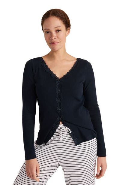 Haven Well Within Haven Well Within Organic Cotton Rib Knit Lace Cardigan