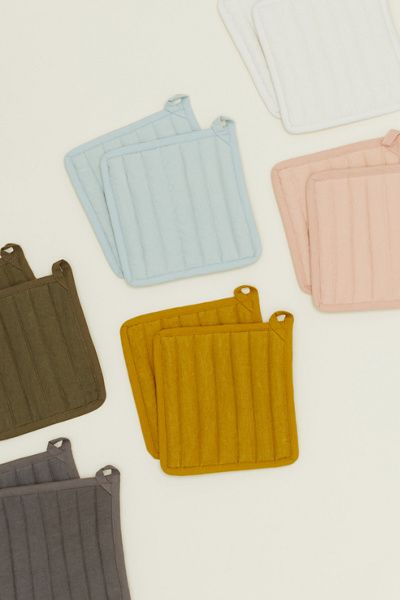 Hawkins New York Hawkins New York Simple Linen Pot Holder Set of 2 in Ivory at Urban Outfitters
