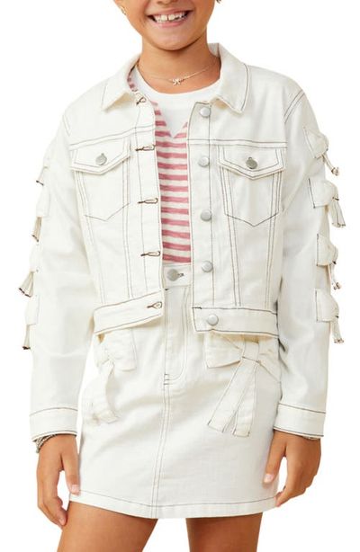 Hayden Girls Hayden Girls Kids' Bow Detail Cropped Denim Jacket