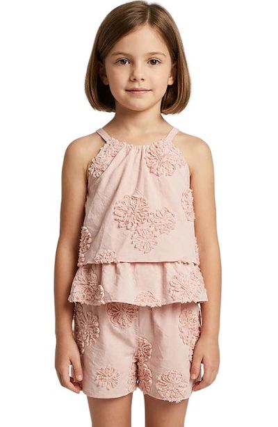 Hayden Girls Hayden Girls Kids' Ruffle Embroidered Peplum Cotton Top