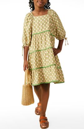 Hayden Girls Hayden Girls Kids' Wavy Block Print Tiered Dress