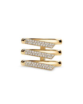 Hearts On Fire Hearts On Fire 18K Yellow Gold Inside/Out Diamond Pave Trio Row Ring