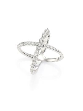 Hearts On Fire Women's Lorelei 18K White Gold & 0.95-1.05 TCW Diamond Crisscross Ring