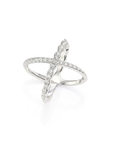 Hearts On Fire Women's Lorelei 18K White Gold & 0.95-1.05 TCW Diamond Crisscross Ring