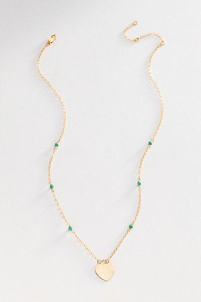 Heather Hawkins Hammered Heart Padlock Necklace