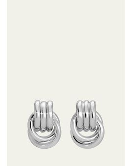 Heaven Mayhem Baby Knot Earrings, Silver
