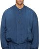 Hed Mayner Hed Mayner Blue Herringbone Denim Bomber Jacket - 1