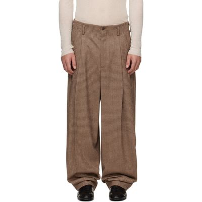 Hed Mayner Hed Mayner Brown Check Trousers