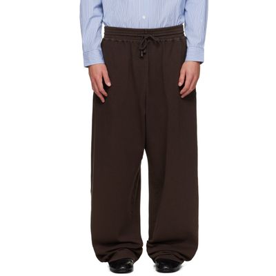 Hed Mayner Hed Mayner Brown Embroidered Sweatpants