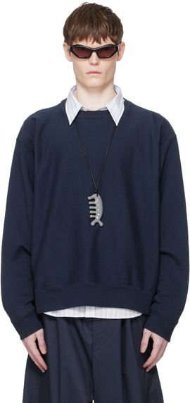 Hed Mayner Hed Mayner Navy Embroidered-Logo Sweatshirt