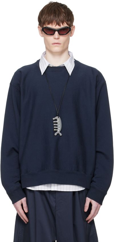 Hed Mayner Hed Mayner Navy Embroidered-Logo Sweatshirt