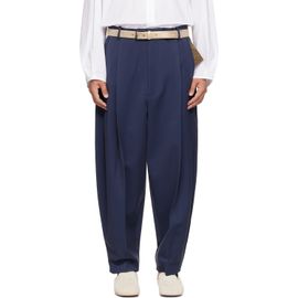 Hed Mayner Hed Mayner Navy Pleated Trousers