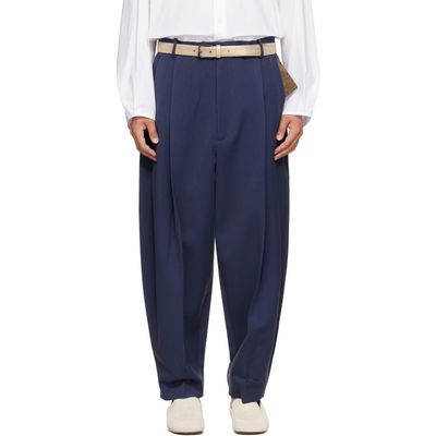 Hed Mayner Hed Mayner Navy Pleated Trousers