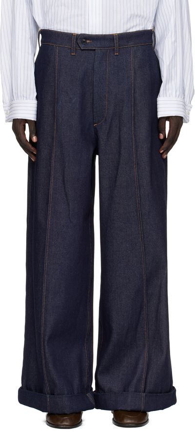 Hed Mayner Hed Mayner Navy Wide Jeans