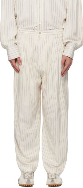 Hed Mayner Hed Mayner Off-White Pinstripe Trousers