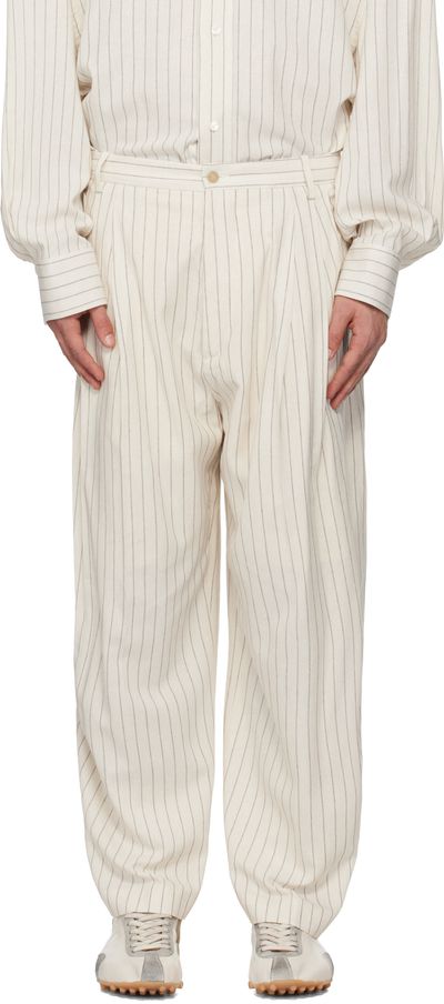 Hed Mayner Hed Mayner Off-White Pinstripe Trousers