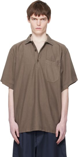 Hed Mayner Hed Mayner Taupe Garment-Dyed Polo
