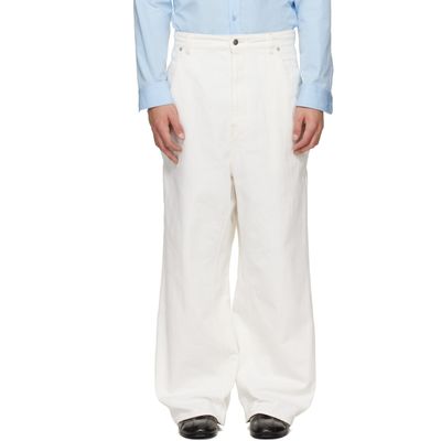 Hed Mayner Hed Mayner White Textured Denim Jeans