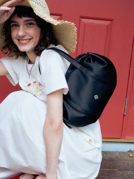 Heeari Aurora Shirring Duffle Mini Bag_Black