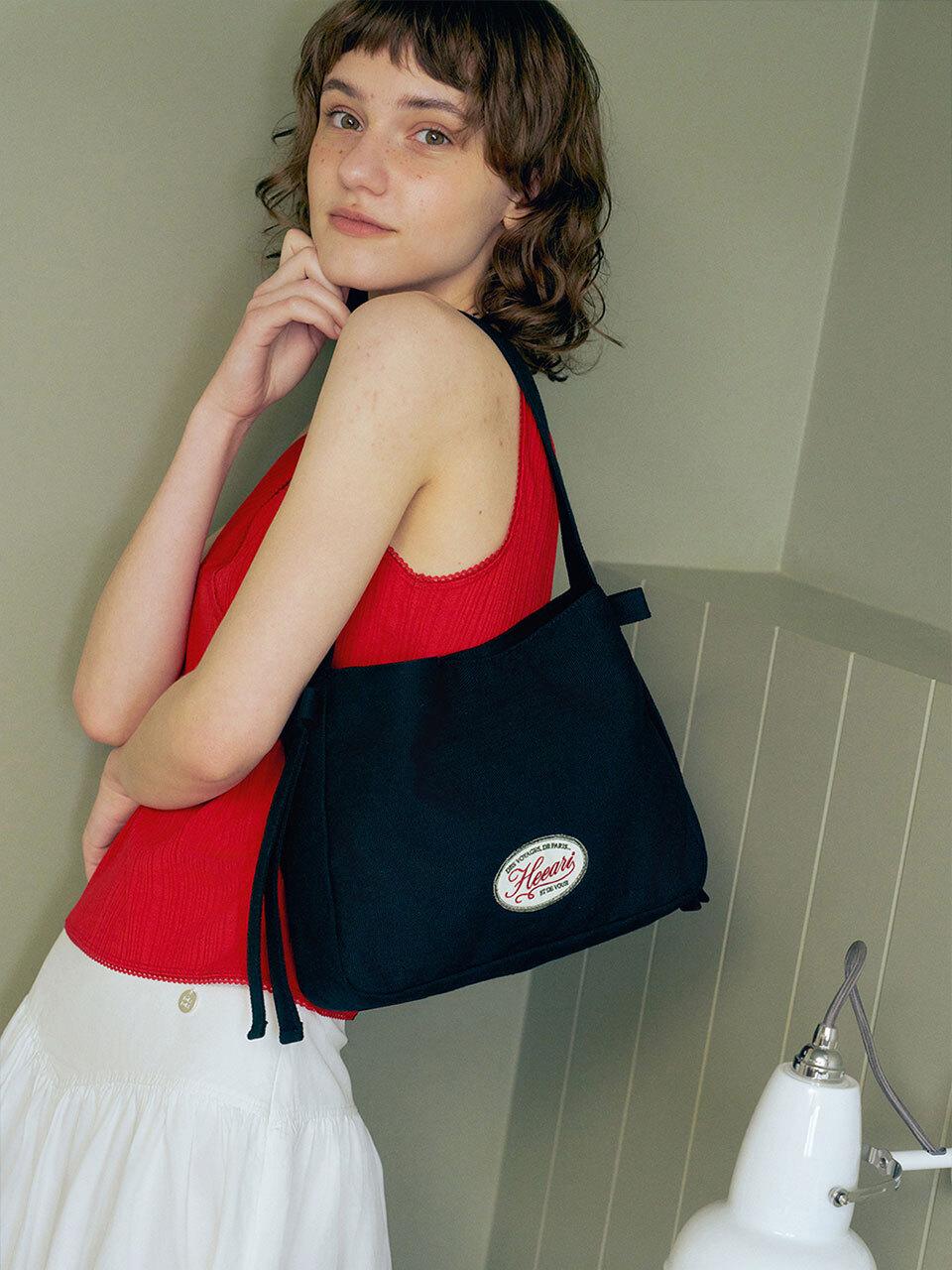 Heeari Lily Ribbon Tote Bag_Black