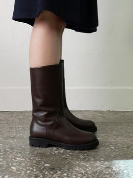 heenn Chunky Sole Mid Boots . Dark Brown