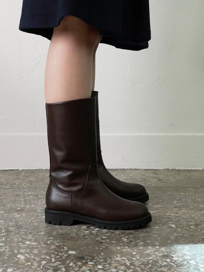heenn Chunky Sole Mid Boots . Dark Brown