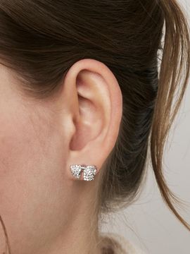 Hei Half Ribbon Cubic Earrings