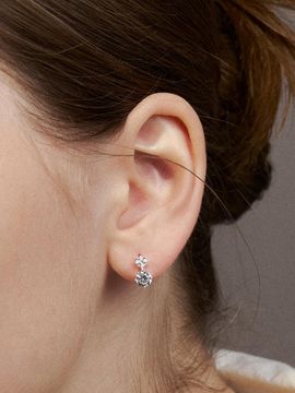 Hei Silver 925 Cubic Zirconia Snowflake One-Touch Earring