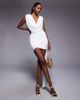 Heiress Beverly Hills Heiress Beverly Hills deep cowl neck drape wrap detail mini dress in white - 1