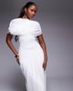 Heiress Beverly Hills Heiress Beverly Hills mesh drape detail asymmetric dropped waist maxi dress in white - 2